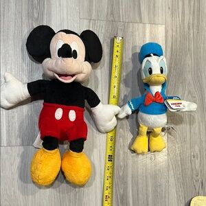 Disney Mickey Mouse and Donald‎ Duck Plush Toy Set - Red, Yellow, Blue
